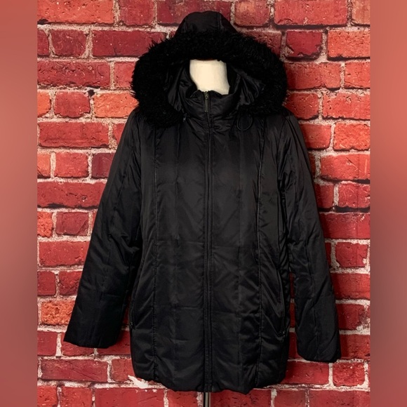 Liz Claiborne Jackets & Blazers - Liz Claiborne Women’s Black Puffy Winter Coat removable hood SIZE XL
